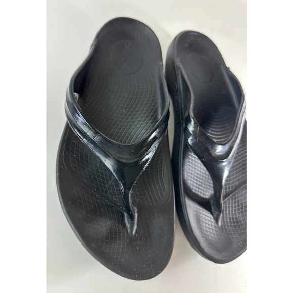OOFOS OOlala Lightweight Comfort Thongs Flip Flop Sandals Black Women's Size 10 - Picture 4 of 15